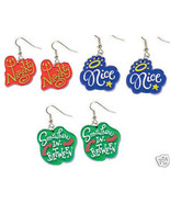 Funky NAUGHTY NICE EARRINGS Diva Lolita Princess Novelty Costume Jewelry... - $309.98 MXN