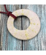 Clay Charms For Jewelry making, Large Round Ceramic Necklace Pendant Han... - £15.21 GBP