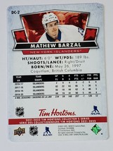 2021 - 22 Mathew Barzal Tim Hortons Red Die Cut DC-2 Nhl Hockey Card Upper Deck - £3.97 GBP