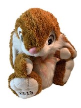 14" Plush Bunny Rabbit Doll by Dan Dee Brown & White w 2013 Embroidered on Foot - £23.77 GBP