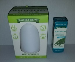 Nature&#39;s Truth Mini Diffuser Ultrasonic + 15 M L Eucalyptus Essential Oil - $11.51