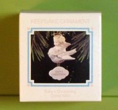 1993 Hallmark Baby&#39;s Christening 1993 Angel on Bird Ornament Rare - $8.90