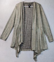 Clara Sun Woo Cardigan Sweater Womens XL Gray Polyester Long Sleeve Open Front - £15.90 GBP