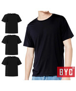 6 Pack BYC Men&#39;s 100% Cotton Black Undershirts Crewneck T-Shirts MT98BK - $1,143.33 MXN
