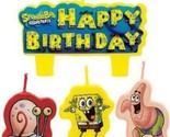 Sponge Bob Molded Cake Topper Candle Birthday Party Supplies 4 Piece Set... - £6.25 GBP