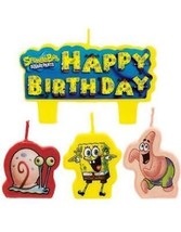 Sponge Bob Molded Cake Topper Candle Birthday Party Supplies 4 Piece Set... - $7.95