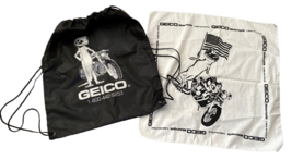 Geico Gecko Scarf &amp; Backpack Geico Motorcycle Insurance Co Advertising G... - £11.63 GBP