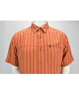 The North Face Outdoors Orange Striped S/S Button Up Shirt Mens Large - $42.59 CAD