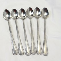 Reed &amp; Barton Wakefield Stainless Steel 18/10 Iced Teaspoons 7.75&quot; Lot of 6 - $25.47
