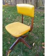 Vintage 1950&#39;s Gunlocke Bank Office Desk Chair Original Swivel Wheels - $607.93 CAD