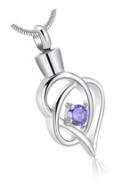 Cremation Jewelry Infinity Heart Urn Necklace for - £24.97 GBP