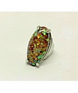Purple Irridescent Fleck Stone Jasper Quartz Large Stone Size 8 US NEW Ring - $150.76 MXN