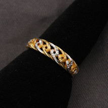 22cts Print Sparkle Gold Right-Hand Rings Size US 6.25 dad New Year Day Jewelry - £496.62 GBP
