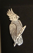 Vintage NOS Cockatoo Pin 925 Silver Handcrafted in USA By silversmith Mathein - £57.91 GBP