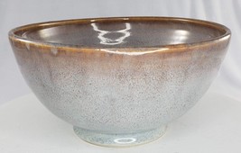 JD JP Sea Shell Pottery Bowl Blue Brown Speckled Glaze - £38.91 GBP