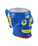 Blue Sunflower Day of the Dead Skull Mug - Free Shipping - £17.23 GBP