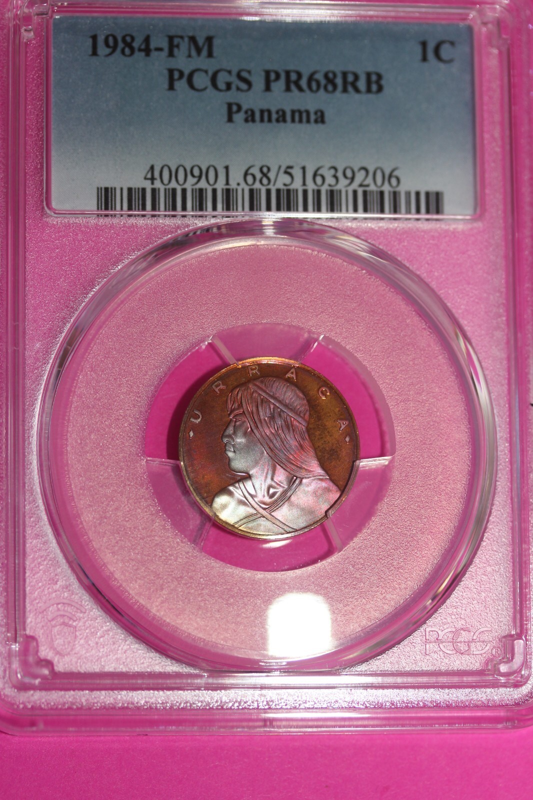 Pop 1 None Higher 1984 FM PR 68 RB Panama 1 Centesimo Toned PCGS  Certif... - £75.33 GBP