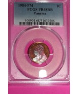 Pop 1 None Higher 1984 FM PR 68 RB Panama 1 Centesimo Toned PCGS  Certif... - $136.75 CAD