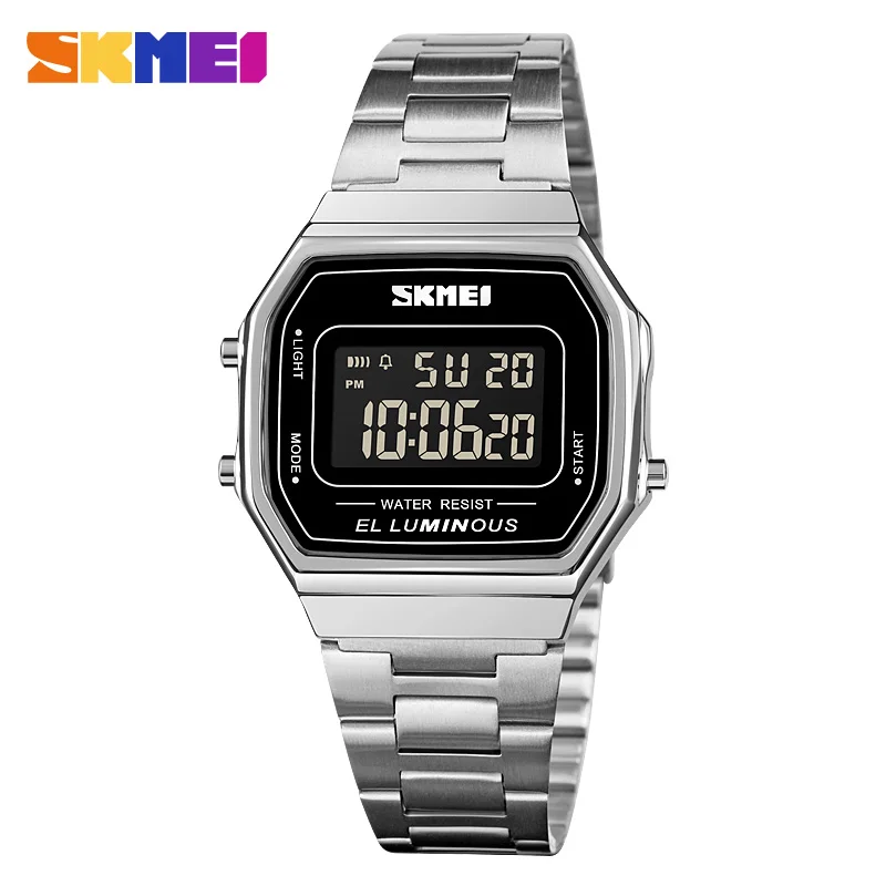 Watch  Retro LED Digital Male  Casual Simple Mens  Stainless Steel  Waterproof W - £47.93 GBP