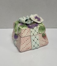 Fitz &amp; Floyd essentials trinket box floral jewelry box  flowers, ribbons... - $23.05