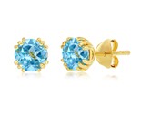 6mm Women&#39;s Earrings .925 Gold Plated 379117 - $29.00
