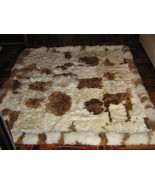 Baby alpaca fur carpet, natural braun white spots, 80 x 60 cm/ 2&#39;62 x 1&#39;... - £145.03 GBP