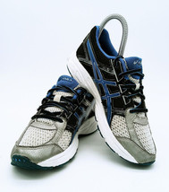 Asics Gel Contend 4 Athletic Running Shoe Youth Size 4 Silver Blue Black C707N - £16.04 GBP