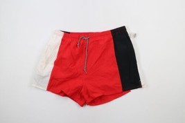 NOS Vintage 90s Streetwear Mens XL Striped Color Block Lined Shorts Swim Trunks - £35.06 GBP