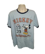Walt Disney Mickey with Movie Clapper Vector est 1939 Adult Large Blue T... - $17.82
