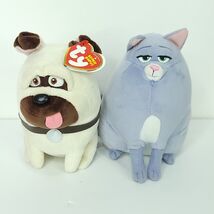 The Secret Life of Pets Chloe Cat Mel Dog TY Plush Stuffed Animal Lot Of 2 - $19.34