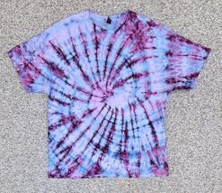 NEW Gildan Women’s Blue Pink Purple Spiral Ice Tie Dye Short Sleeve Shir... - $22.54
