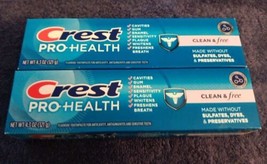 2 Crest Pro Health Clean & Free Fluoride Toothpaste 4.3 Oz (K22) - £9.83 GBP