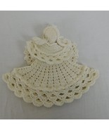 Crocheted Doily Angel Doll Ornament 7.5&quot; Tall Handcrafted Pigtails Chris... - £9.09 GBP