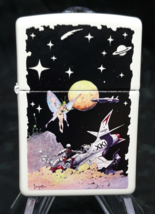 Frazetta  Space Fairy &amp; Spaceship  Authentic Zippo Lighter White Matte - $31.99