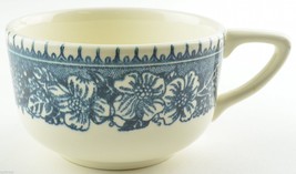 Royal China Colonial Heritage Blue Pattern Flat Cup Stoneware Floral Flowers - £3.91 GBP