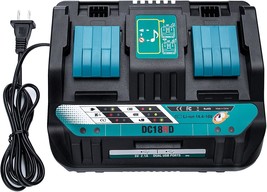 Battery Charger 18V Dc18Rd Dual Ports For Makita 14.4V-18V Lxt Battery Bl1415 - $49.98