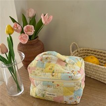 Portable Large Cosmetic Case Women Travel Storage Bag Quilted Cotton Makeup Orga - £48.23 GBP