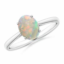 ANGARA 8x6mm Natural Opal Solitaire Cocktail Ring in Silver for Women, Girls - £174.94 GBP+