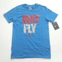 Nike Boys JUST FLY Short Sleeve Shirt - 872751 - Blue 406 - S - NWT - £7.98 GBP