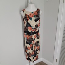 Caroline Wells Vintage Midi Sleeveless Dress ~ Sz 8 ~ Floral ~ Belt - £20.85 GBP