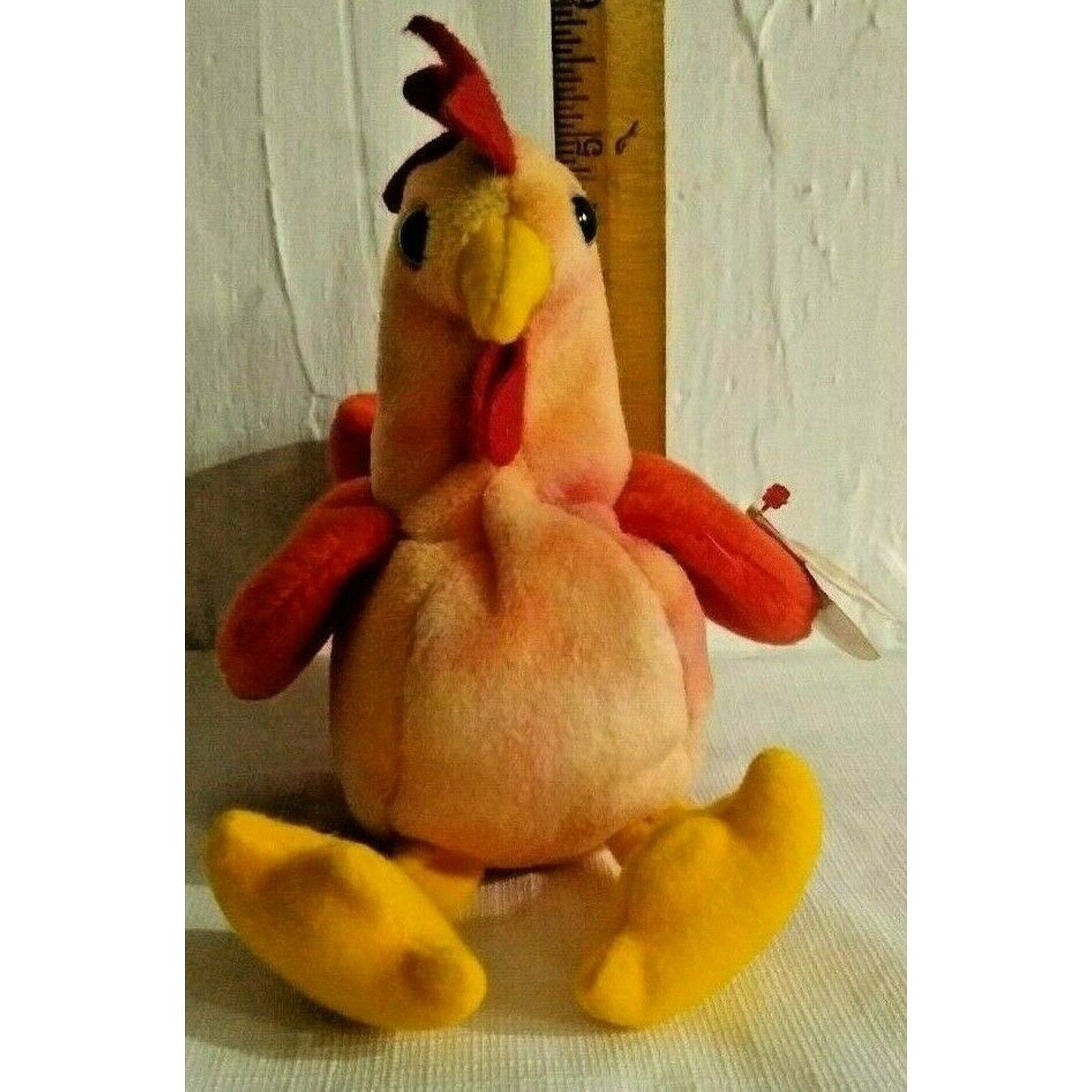 Rare TY Beanie Babies Baby Doodle Rooster 1996 PVC 4171 - £9.00 GBP