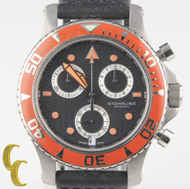 Sturhling Stainless Steel Chronograph Quartz Watch w/ Black Silicone Band - $178.20