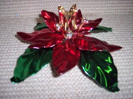 * Poinsettia Taper Metal Candle Holder NEW - $22.87