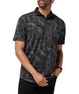 TravisMathew Men&#39;s Study Abroad Golf Black Gray Short Sleeve Polo Size L... - $56.12 CAD