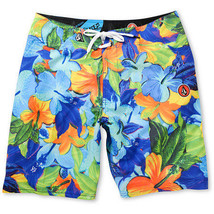 Mens Guys Volcom Floral Fun 20 Blue 4 Way Stretch Boardshorts Beach Swim New $70 - £31.44 GBP