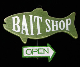 Bait Shop Fishing Wooden Christmas Ornament - £7.79 GBP