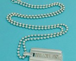 20&quot; Tiffany &amp; Co Atlas Dog Tag Bead Chain Necklace in Silver Mens Unisex - £199.00 GBP