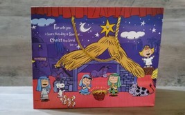 Peanuts Dayspring Nativity Scene Gift Bag Unused 13x10.5 Lucy Charlie Brown - £9.66 GBP