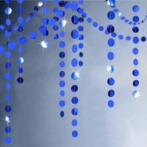 Bling Royal Blue Circle Dots Garland Paper Hanging Polk Dot Streamer Party Decor - £20.77 GBP