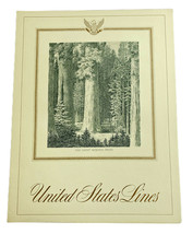 Vtg March 1962 United States Cruise Lines SS America Menu Giant Sequoia Trees - £11.92 GBP